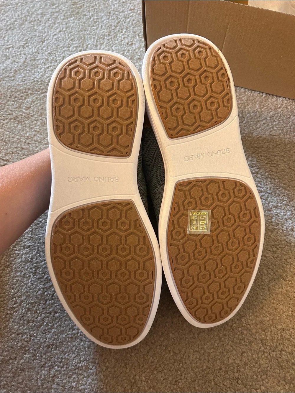 Men's Knit Lace-Up Sneakers in Gray and Tan